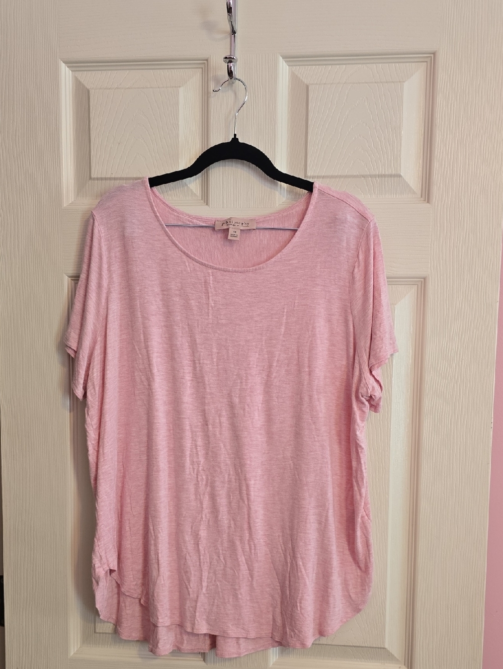 Philosophy Pale Pink Short Sleeve Scoop Neck Tee